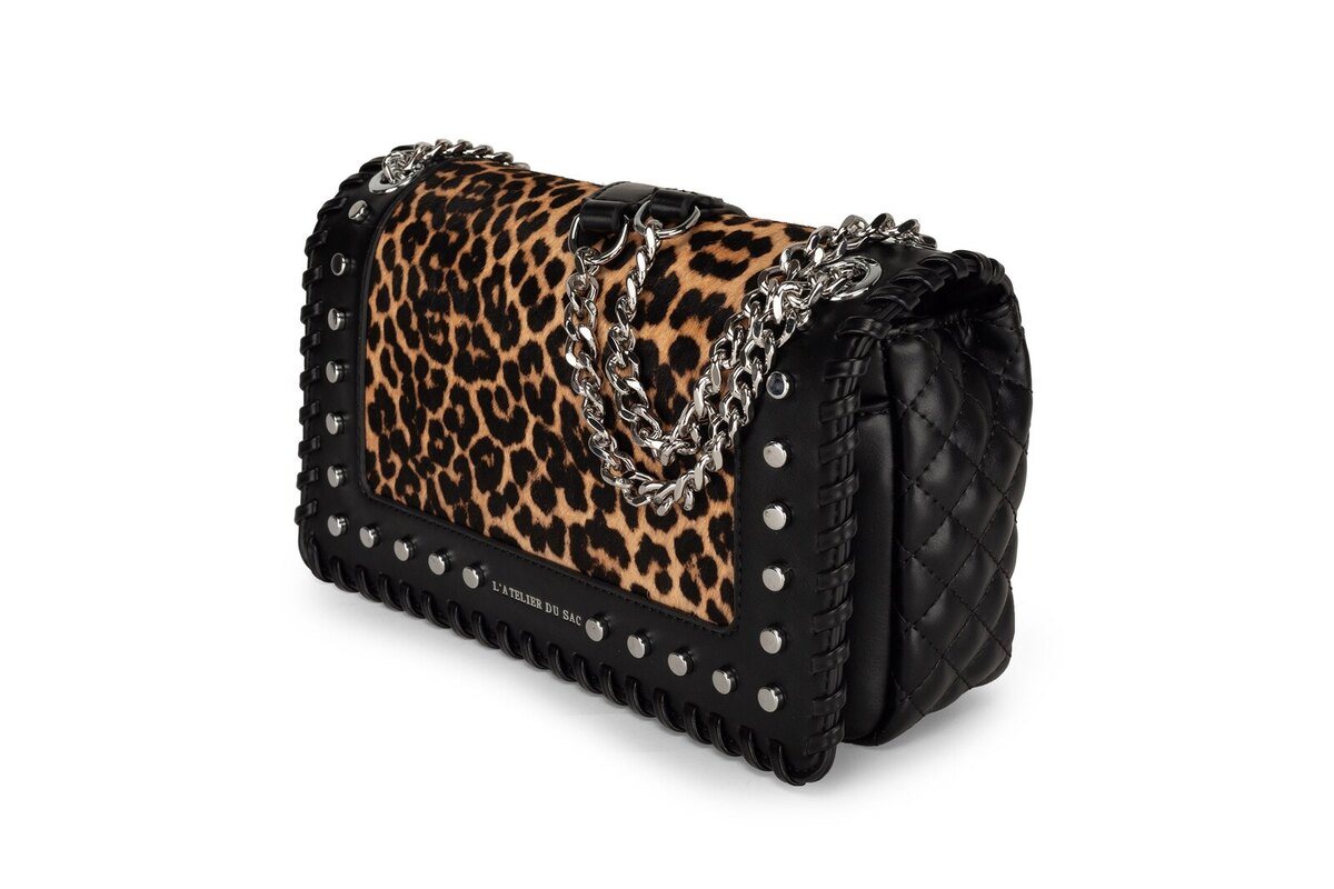 Dettaglio borsa Pashbag Mirabeau Karin leopardata modello 17980